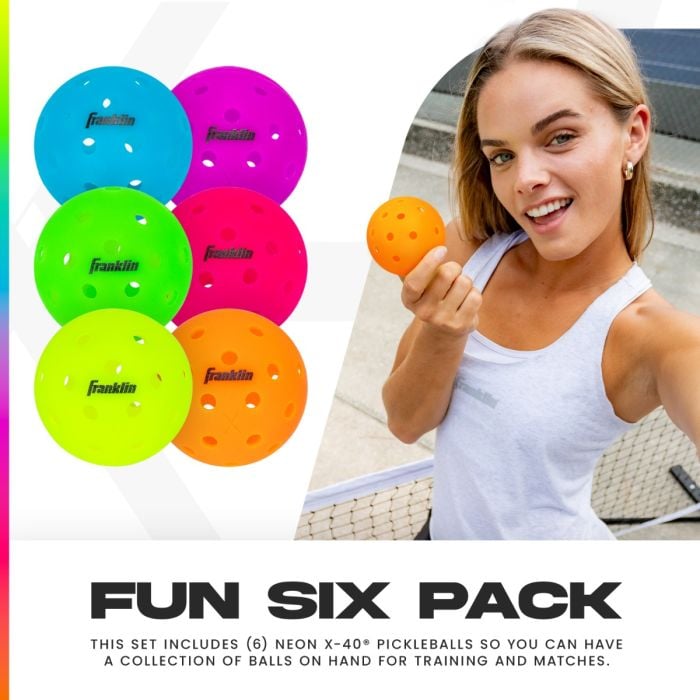 Franklin X-40 Pickleballs - Limited Edition Multi-Color 6 Pack