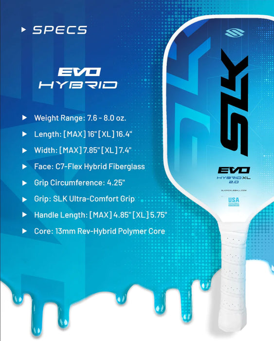 SLK Evo Hybrid 2.0 XL Pickleball Paddle